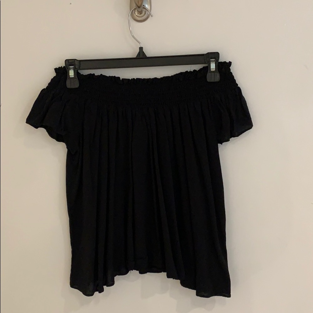 Black off-the-shoulder top